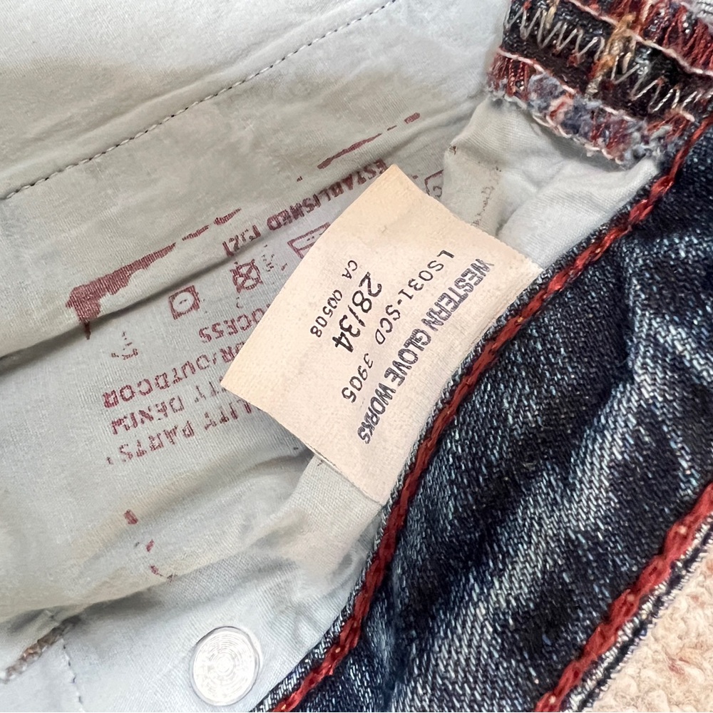 1921 Women's Distressed 28/34 Denim Blue Jeans‎ Western Cowgirl Festival Grunge - Picture 8 of 12